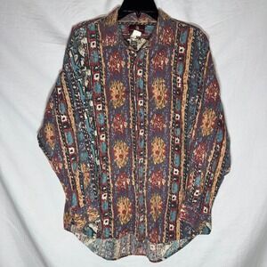 Vintage 90's‎ Timber Creek by Wrangler Mens Southwestern Tribal Print Shirt XL
